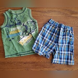 THOMAS Boys 24M Green/Blue Summer Outfit/Set